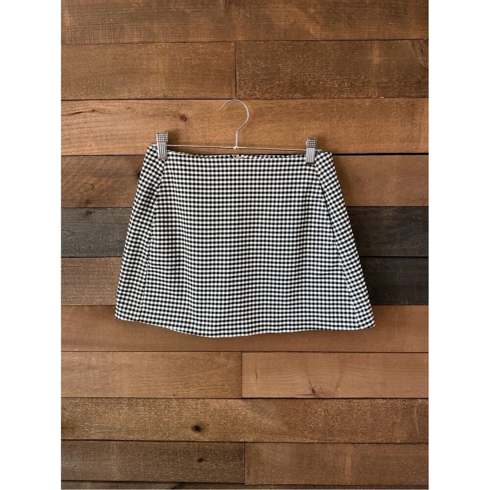 Urban Outfitters Black White Gingham Mini Skirt A Line Coquette Preppy Small